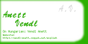 anett vendl business card